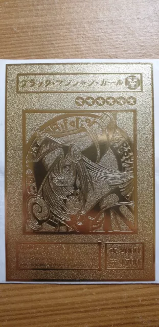 Yugioh Dark Magician Girl Gold Coloured Metal Anime Style Collectors Card