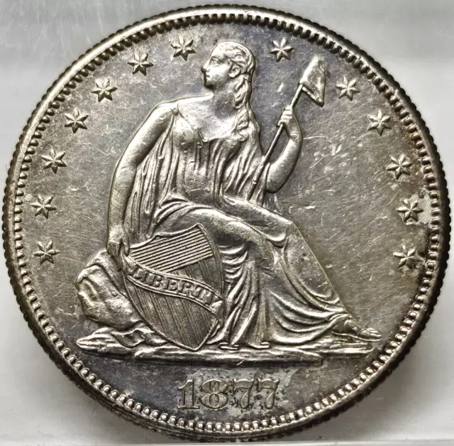 "KEY DATE" 1877-S SEATED LIBERTY HALF DOLLAR- Choice Uncirculated "Old Cleaning"