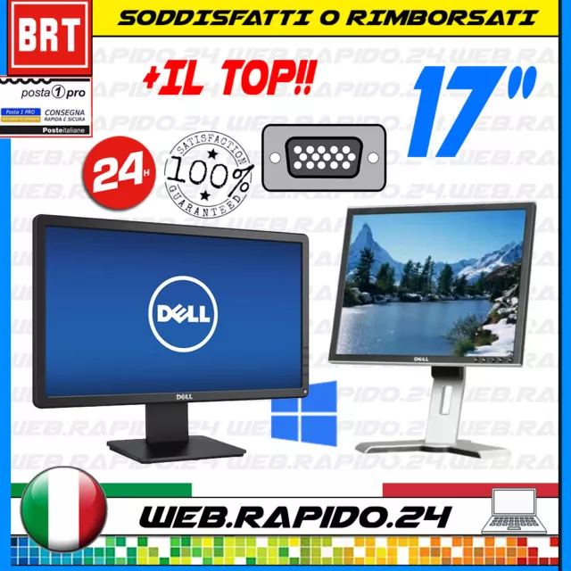 Pc Monitor Schermo Lcd Da 17 Pollici (Dell,Hp) Vga Dvi Display Desktop Ottimo 19