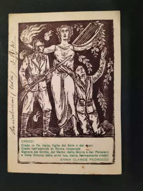 Poeti D Italia Per La Vittoria Della Patria Allegoria Enrico Vannuccini Vg. 1941