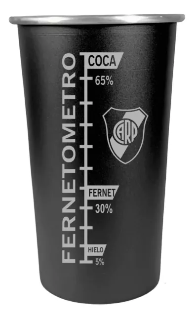 Vaso Fernet Cerveza. 1 lt. Argentina. AFA/Messi /Boca Jrs./River Plate.Aluminio