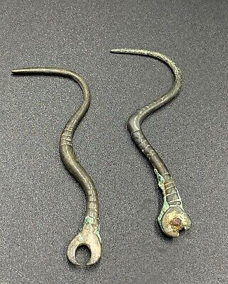Old Vintage Antique Ancient Roman's Empire Era Bronze Jewelry Ear Rings
