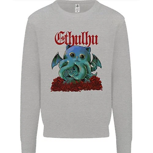 Felpa Maglione Cathulhu Funny Cat Cthulhu parodia Kraken da uomo 2