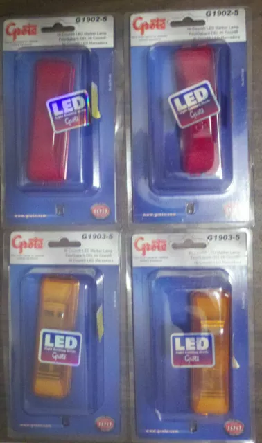 Grote Haute Comte LED Marqueur Lampe 3 Diode Set De 4 Rouge & Ambre Lentille