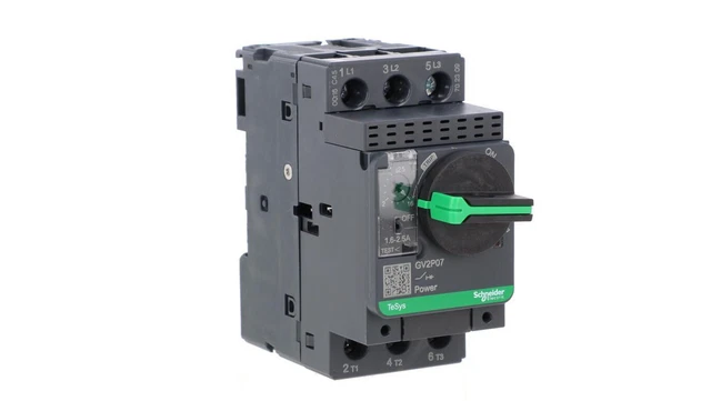 Disyuntor de motor 3P 0,75 kW 1,6-2,5A GV2P07/T2UK
