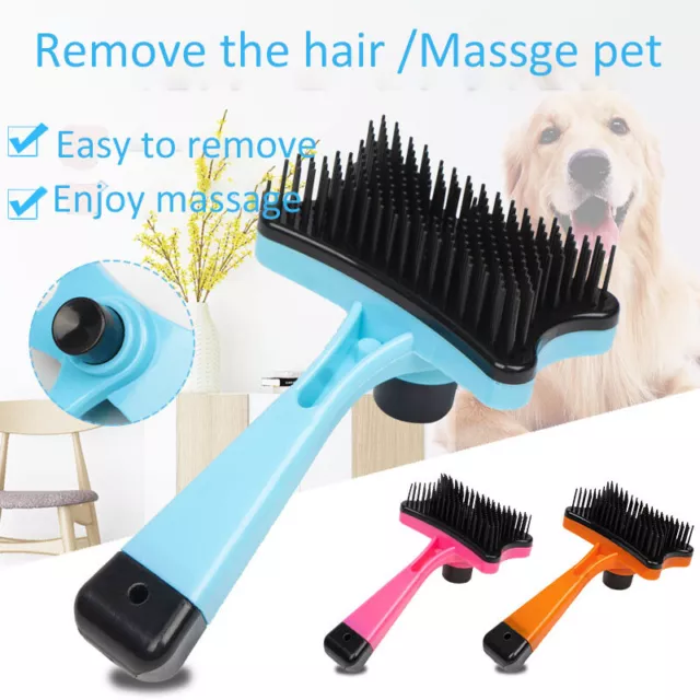 Pet Hair Remover Dog Cat Comb Grooming Massage Deshedding Self Cleaning Brush