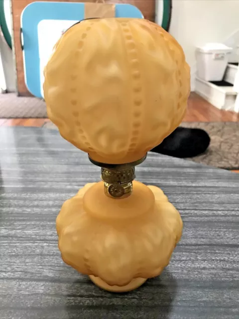 ABCO NUTMEG Fenton Miniature An o Oil Lamp Cased Glass Vintage Honey amber