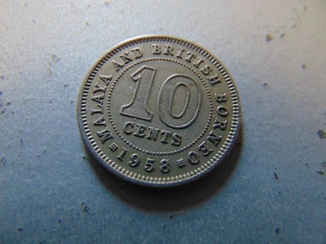 1953 Malaya 10 Cents Coin