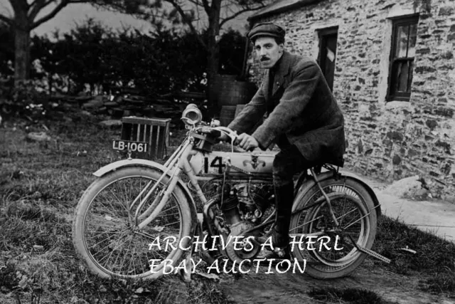 Matchless factory racer Charlie Collier 1914 Isle of Man TT photo motorcycle