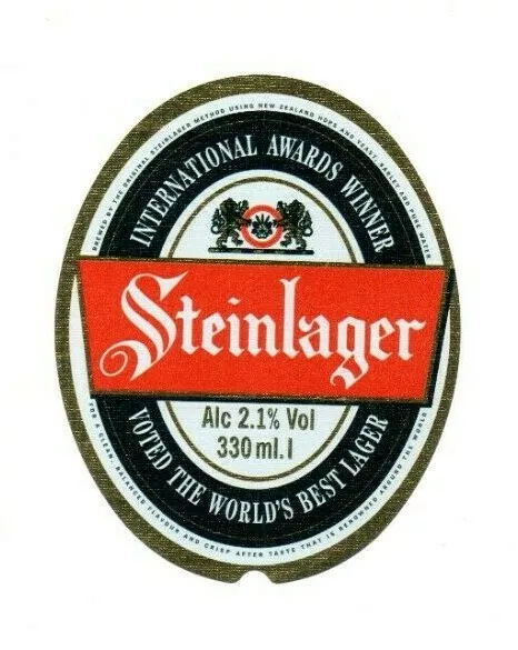 New Zealand Beer Label - New Zealand Breweries, Auckland - Steinlager