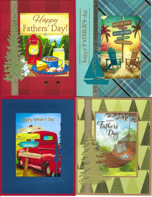 Handmade FATHER'S DAY CARDS #F1-Lot of 4