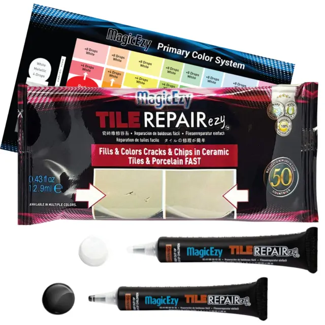 Tile RepairEzy: (Black & White) Fix Color Tile Cracks & Chips Fast - MagicEzy
