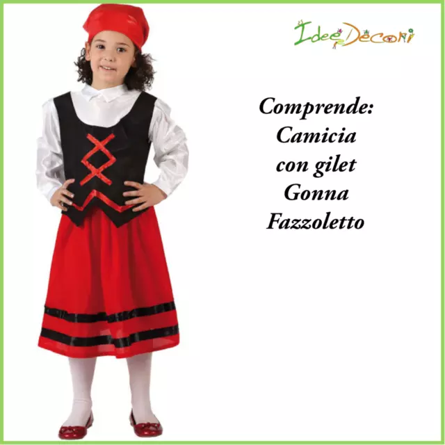 Costume da pastore contadina pastora bambina vestito locandiera recita Natale