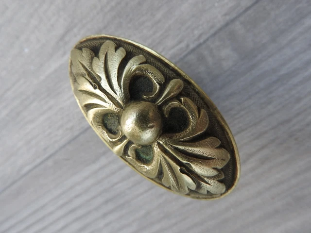 ANCIENNE POIGNÉE DE porte en Bronze bouton signé vers 1900, Art Nouveau