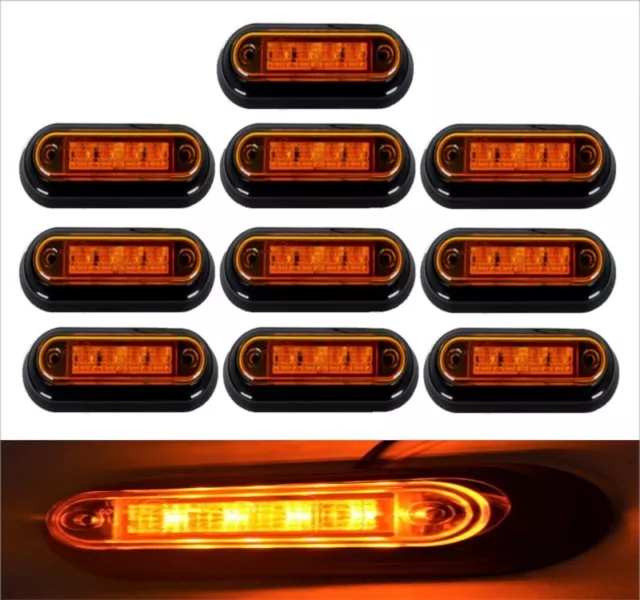 #10x Feux de Position 24V LED Orange / Ambre Phares pour Scania Volvo Man