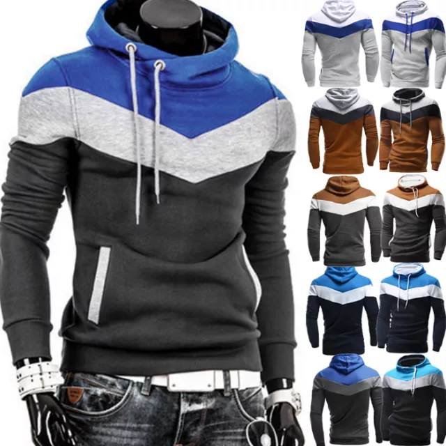 Men Retro Long Sleeve Hoodie Hooded Sweatshirt Tops Jacket Coat Outwear