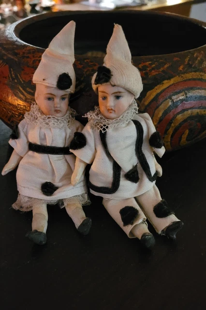 Figurine bonbonniere ancienne Porcelaine Pierrot et Colombine France