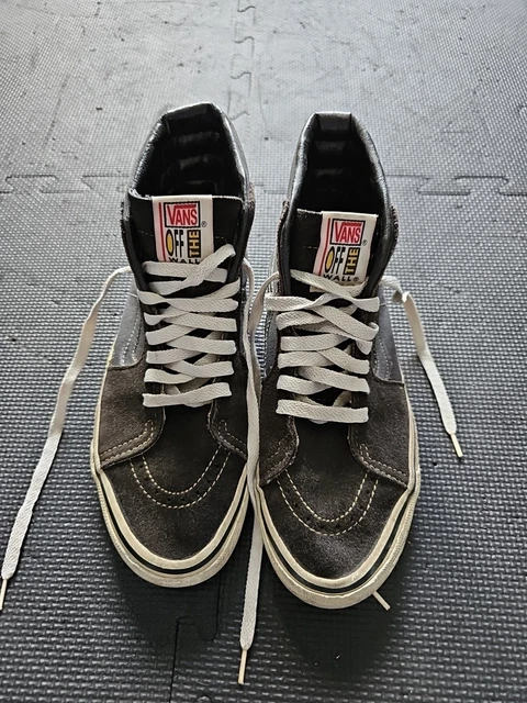 VINTAGE 90S MADE In USA Vans Sk8-Hi Skateboarding Shoes Black Mens