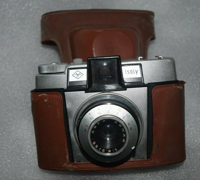 Agfa Camera Isola 1 dans son étui en cuir d'origine. Fabriqué