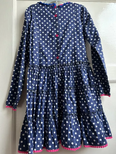 Abito da bambina Mim Pi età 9 anni 134 cm navy a pois rosa caldo spot top 2