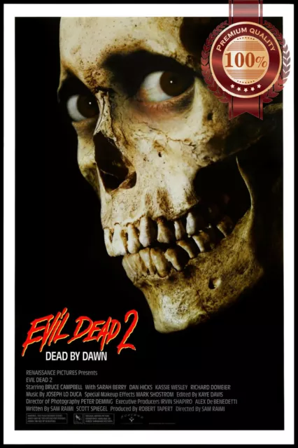 EVIL DEAD 2 1987 80s OFFICIAL ORIGINAL CINEMA FILM MOVIE PRINT PREMIUM POSTER