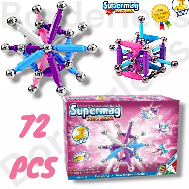 72pcs Magnetic Building Blocks Set Creative 3D Magnetic Building Toys for Girls