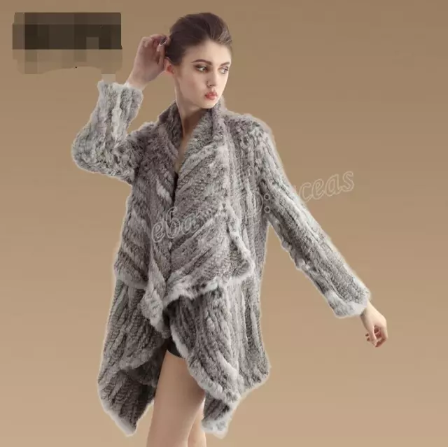 Women's Cape Poncho Jacket Outwear Gifts 100% Real Knitted Mink Fur Coat Shawls