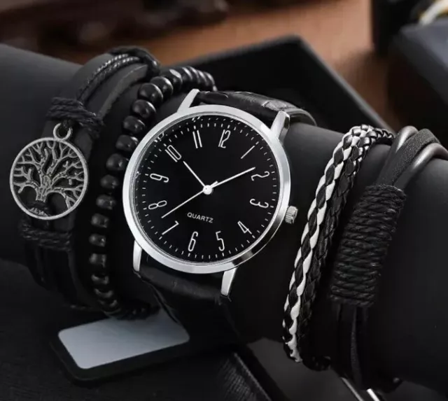 Idée Cadeau Pour Homme,  Ensemble De 5 Pièces Montre-bracelet Pour Homme.