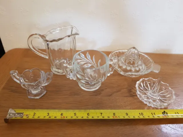 Glass Job Lot X5, incl. Juicer, Cream Jug and more, Good Condition