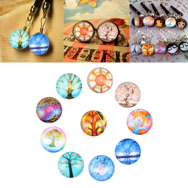 10 Pcs flat backs accessories dome tiles Cabochons-Fliesen Zubehör F