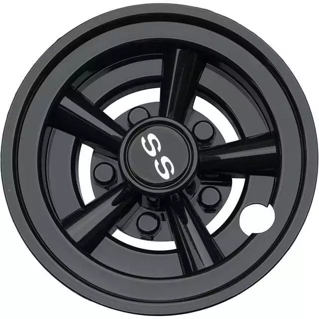 Black Golf Cart Wheel Hub Caps 8 Inch SS Set of 4 Universal for E-Z-GO 2