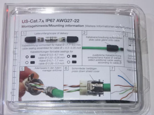 Datenkabelverbinder Rutenbeck Cat.7A Verbindungsmodul  IP67 AWG 27-22