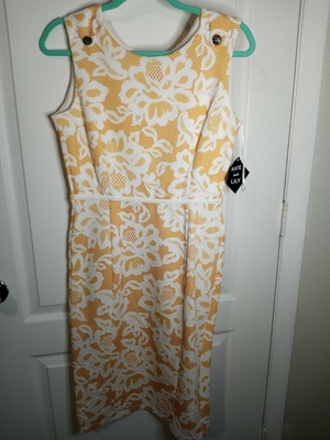 Kate & Lily Yellow & White Sleeveless Spring Dress Floral Print Size 6 NWT
