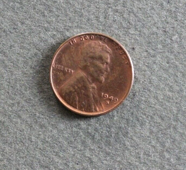 1949 S Lincoln Wheat Penny, BU Mint Luster Red Uncirculated Cent