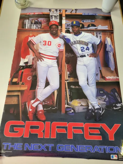 Original 1990 Ken Griffey Jr. Poster 24x36" MLB Cincinnati Reds Seattle Mariners