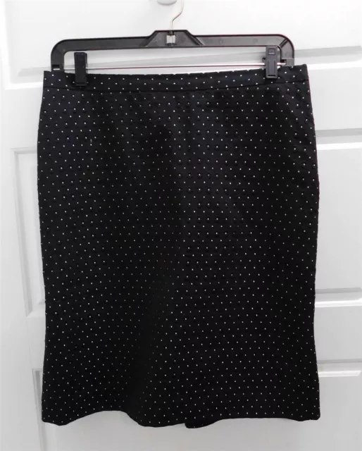 Moschino Cheap & Chic Black Silver Embroidered Daisy Knit Skirt Italy sz 8