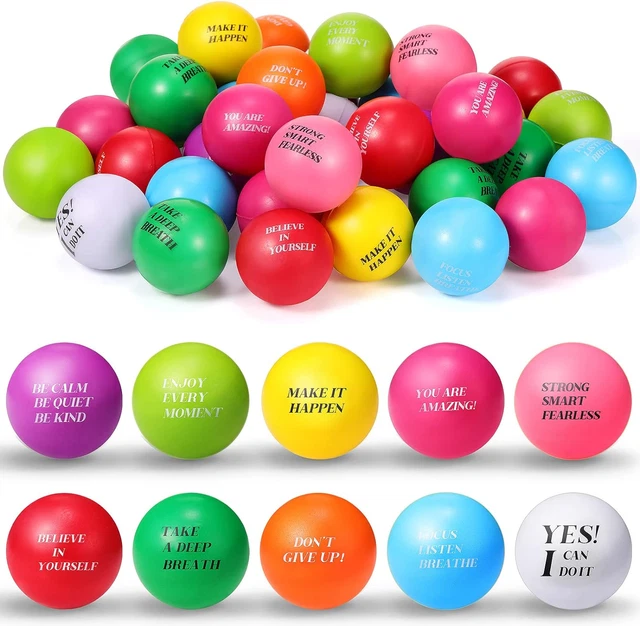 100 piezas bolas de espuma coloridas para aliviar la ansiedad motivacional y el estrés