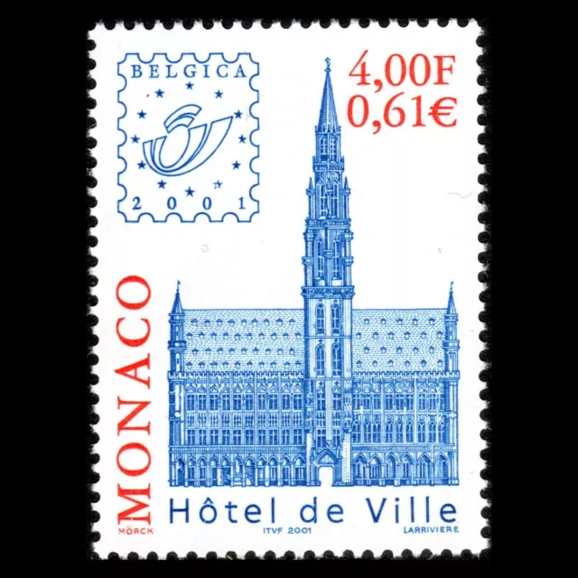 Monaco 2001 - Intsl Stamp Exhibition BELGICA 2001 Architecture - Sc 2208 MNH