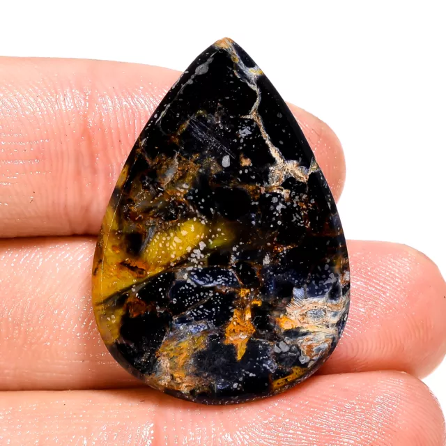 Natural Chatoyant Pietersite 32X23X5 MM Pear Cabochon Loose Gemstone 27.00 Cts. 2