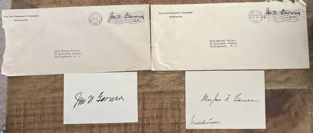John Garner Signature as Vice President - With 2nd Autograph - VP Under FDR