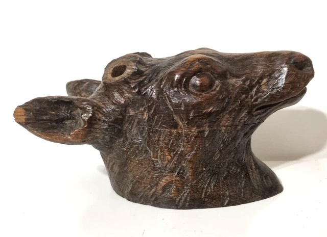 Hunting trophy deer wood carving pediment - Antique french architectural salvage 2