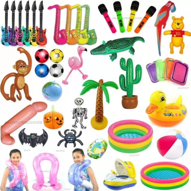 Inflatable Toys Kids Hen Party Swim Props Blow Up Musical Instruments Animals