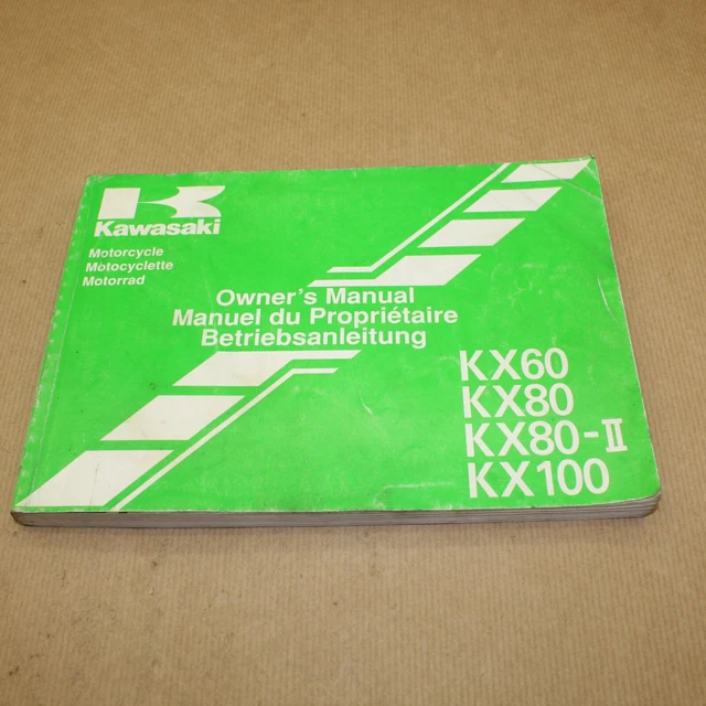 Manuel Technique D'entretien Du Proprietaire Kawasaki Kx 60 Kx 80 Kx 100 1996
