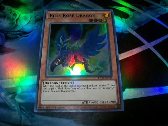 Blue Rose Dragon 1st Edition Green Ultra Rare LDS2-EN104 Yu-Gi-Oh!
