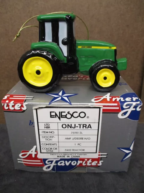 Enesco John Deere 7410 Tractor Christmas Tree Ornament WITH BOX Ceramic? 2000