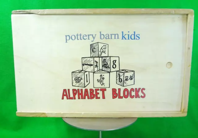 Wooden Alphabet Blocks Pottery Barn Kids Set Of (26) 2-1/8