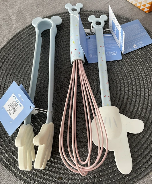 Set utensili da cucina Primark Disney Topolino pinze spatola whisky nuovo con etichette
