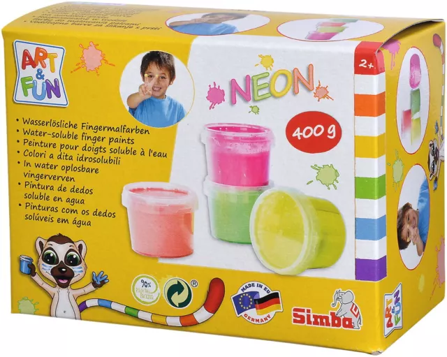Simba Spielzeug Malen ART & FUN Fingermalfarbe Neon 4x 100g 106334572