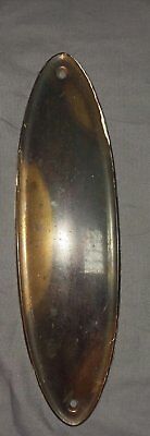 Vintage Oval Door Back plate Brass Copper Flash Japanned 10 x 3    33-18F