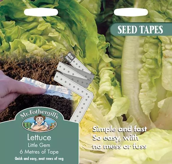 Lettuce little gem seeds 6m tape    vegetable seeds    seed tape